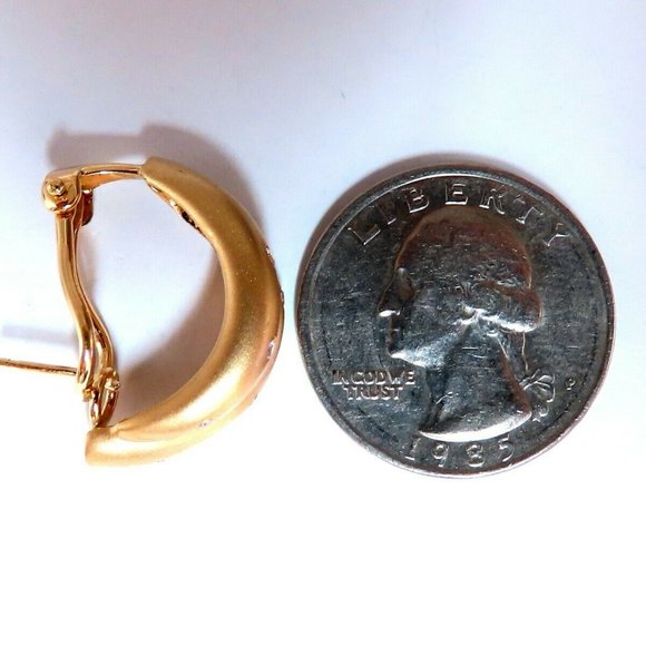 14kt Gold Textured Satin Double Row Diamond Clip E